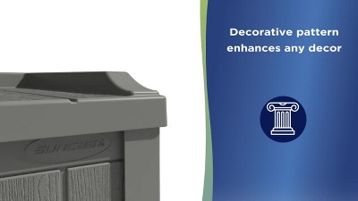 Gray 22 Gallon Resin Deck Box with Seat