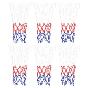 Unique Bargains Mini Tensile-Resistant Sturdy Basketball Net White Red Blue 12" 6 Pcs - 1 of 4
