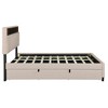 Okak Full Platform Bed Frame with Upholstered & Trundle Storage Headboard Bed with 2 Drawers Sockets USB Ports Easy Assembly, Beige - 4 of 4