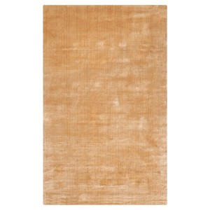 Old Gold Solid Knotted Area Rug - (8