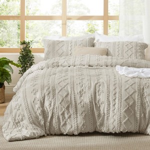 2-3 Pcs Tufted Boho Comforter Set Bed Set GentleSoft Farmhouse Shabby Chic Embroidery Bedding - 1 of 4