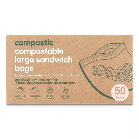 Compostic 100 Compostable Sandwich Bags 50ct Target
