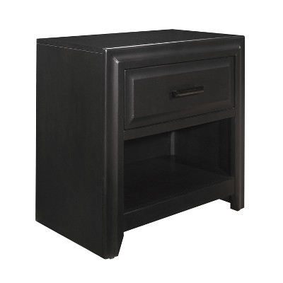 NicBex  1 Drawer Dresser for Bedroom,Black Chest of Drawers with Black Handle,Modern Wood Dressers for Closet,Living Room,Hallway,Black