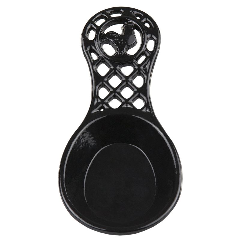 Home Basics Cast Iron Rooster Spoon Rest, Black, 3 of 5