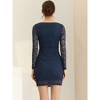 Allegra K Women's Lace Evening Pencil Long Sleeve Bodycon Mini Dress - 4 of 4