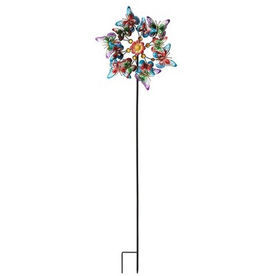 The Lakeside Collection Windspinner Stakes Garden Metallic Butterfly Ladybug And Hummingbird - Hummingbird