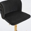 GDFStudio Young Velvet Upholstered Swivel Adjustable Height Bar Stool with Tufted Back (Set of 2) - 4 of 4
