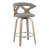 Set of 2 Gardenia Counter Height Barstools White Wash/Light Gray/Chrome - LumiSource - 2 of 4