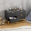 Nightstand, Side Table with 2 Drawers, Modern Night Stand with Metal Legs for Bedroom, Hallway, Entryway - 2 of 4