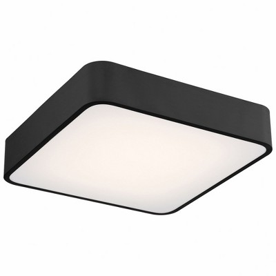 Contemporary White Glass Square LED Flush Mount, 19.75"