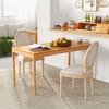 Tangkula Dining Chair Set of 2 French Style Rubber Wood Kitchen Side Chair w/ Sponge Padding Beige - 2 of 4