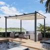 Outdoor Retractable Pergola, Patio Sunshelter Pergolas With Canopy, 13'x10' Aluminum Frame Rain-Proof Pavilion For Gardens, Terraces, Gray - 2 of 4
