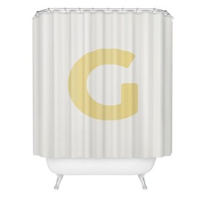 Deny Designs April Lane Art Block Monogram Shower Curtain - 1 of 3