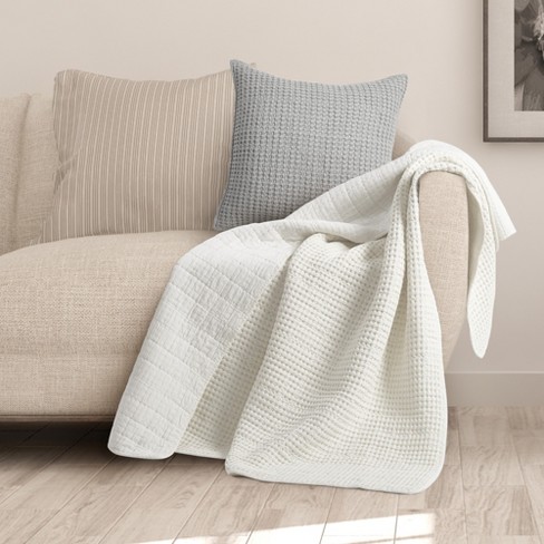 Mills Waffle Cream Quilted Throw - Levtex Home : Target