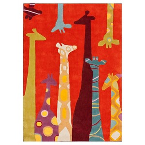 nuLOOM Polyester Hand Tufted Giraffe Area Rug - Red (5