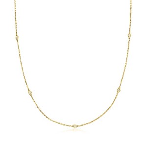 Ross-Simons 0.25 ct. t.w. Bezel-Set Diamond Station Necklace in 18kt Gold Over Sterling - 1 of 3
