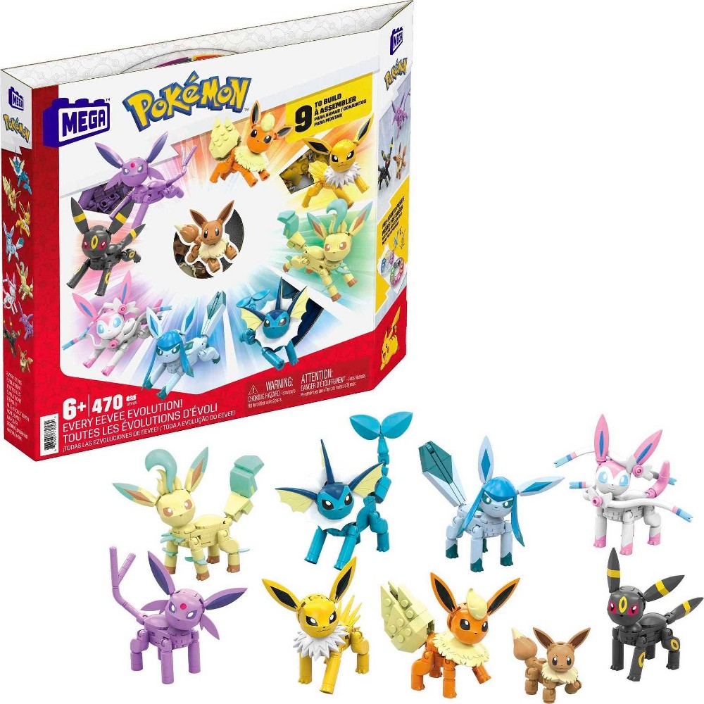 MEGA Pokemon Eevee Evolution Construction Set with character figures 470pc