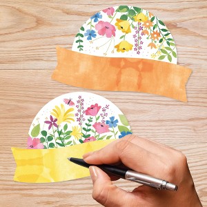 Big Dot of Happiness Spring Flowers - DIY Blank Paper Desk or Locker Labels - Classroom Name Tags - Set of 32 - 1 of 4