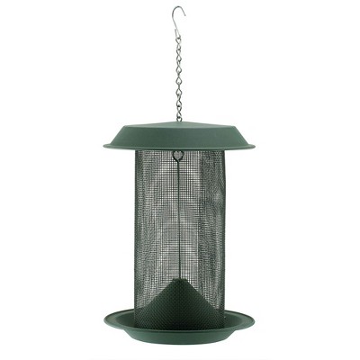 Woodlink Magnum 4 Quart Capacity Hanging Nyjer Thistle Seed Cylindrical Screen Bird Feeder for Backyards, Patios, Porches, and Lawns, Green