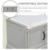 Lyngins Retro Storage Bench with Velvet Cushion, 42.5"L Entryway Bench, Storage Ottoman with Enclosed Doors & Drawers, Solid Wood Frame Ottoman Bench - 3 of 4