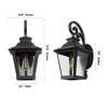 14 in Outdoor Wall Lanterns 2-Pack,Black Waterproof Wall Sconce with Clear Glass Panels,Vintage Exterior Light Fixture for Porch(Bulb Not Included) - 3 of 4