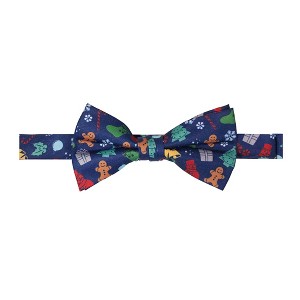 Jacob Alexander Men's Christmas Tree Décors Snowman Gingerbread Gifts Snowflakes Pre-Tied Adjustable Banded Bow Tie - 1 of 2