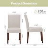 Set of 2 Upholstered Dining Chairs with Wood Legs, High Back Fabric Side Chairs for Kitchen, Dining Room, or Restaurant - Beige - 4 of 4