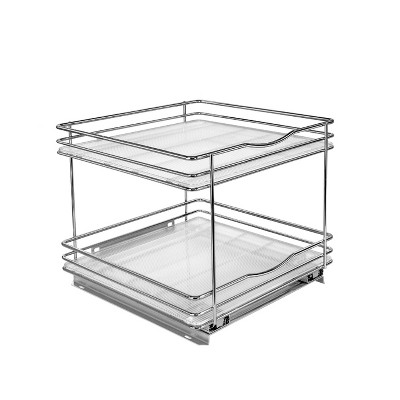 Lynk Professional Slide Out Vertical 10.25" Double Metal Spice Rack Silver: Kitchen Cabinet Organizer, Pull Out Pantry Storage — фото 7