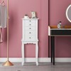 Tangkula Jewelry Cabinet Armoire Storage Box Chest Standing Organizer w/ Mirror - 3 of 4