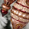 6.5"H & 6"H Sullivans Christmas Encrusted Opulent Ornament Set of 2  Red-Gold - 2 of 3