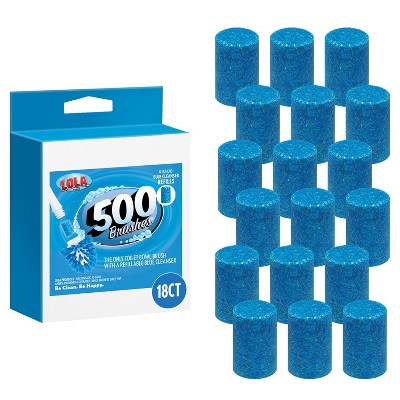 500 Brushes Blue Toilet Bowl Cleanser Tablet Refills, Replacement Toilet Bowl Cleaner Tablets, Each Tablet Lasts Up to 4 Months, 18 Pack