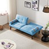 LOVMOR 2-in-1 Futon Sofa Bed w/2 Removable Armrests & Solid Wood Legs,Convertible Sleeper Sofa for Small Space Living Room, Bedroom,Linen - image 4 of 4