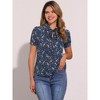INSPIRE CHIC Women's Retro Dots Print Bow Tie Peter Pan Collar Chiffon Blouse - 3 of 4