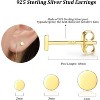 3-Pair Sterling Silver Stud Earrings Set | Tiny Flat Dot, Dainty Cartilage Earrings for Women & Men (Silver/Gold/Rose Gold) - 2 of 4