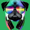 Women's Design By Humans Rainbow Disco Pug By clingcling Racerback Tank Top - 2 of 3