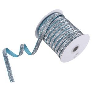 Unique Bargains Metallic Velvet Ribbons for Crafts Gift Wrapping 3/8 Inch x 50 Yards 1 Pc - 1 of 4