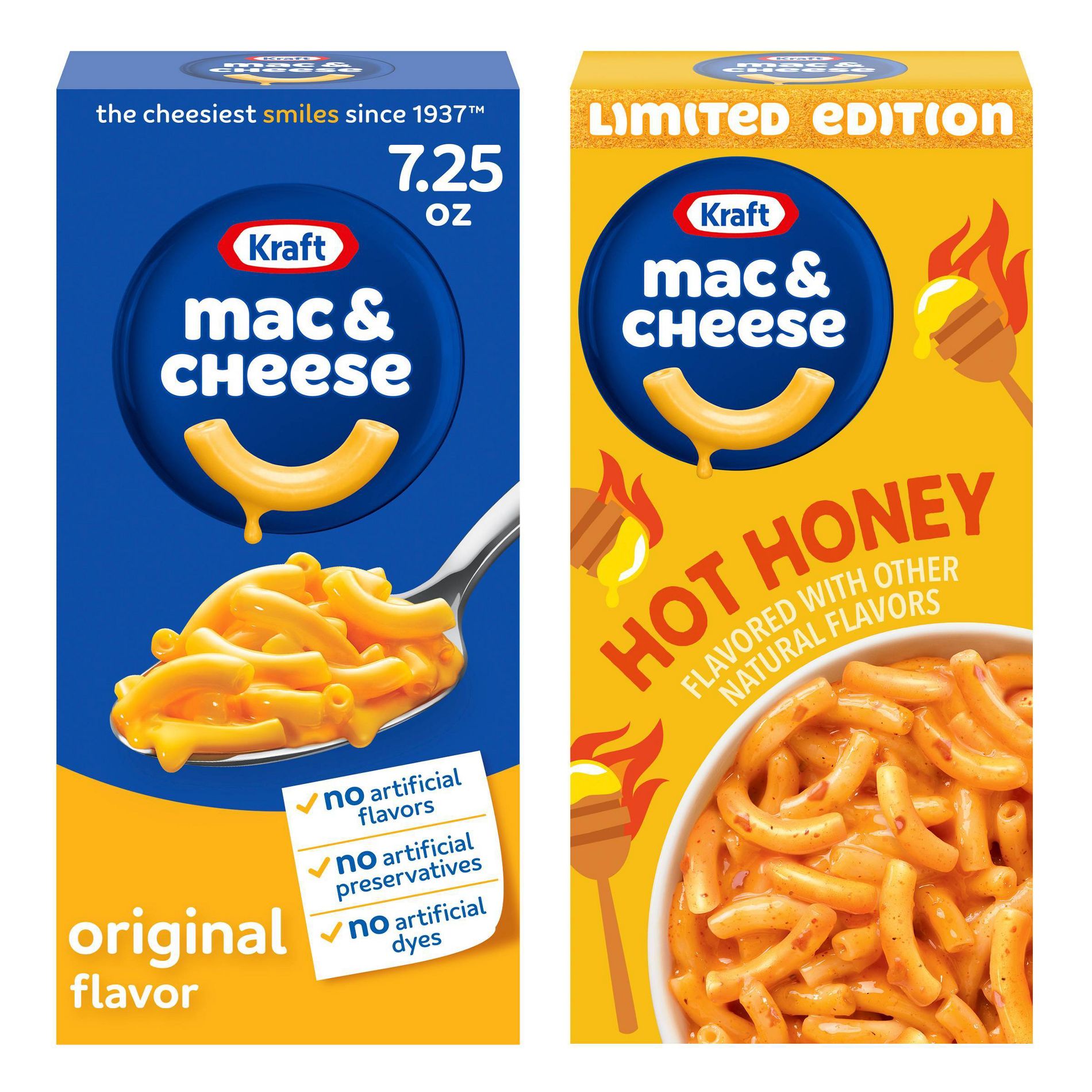 Kraft Mac and Cheese 7.25oz Original + 7.25oz Hot Honey
