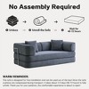 Okak Convertible Floor Sofa Bed Loveseats with Blanket & Pillows,Corduroy Fabric Futon Couch for Living Room,Apartments - 4 of 4