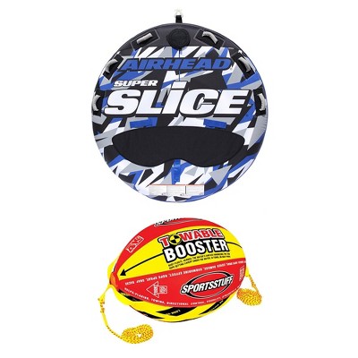 Airhead Super Slice Inflatable Towable Water Tube w/ Booster Ball Towing System