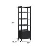 Kumasinova 70" Tall 4-Tier Bookshelf with Bottom Drawer,Narrow Wrap-Resistant MDF Display Storage Organizer for Living Room,Office & Study,Black - 3 of 4
