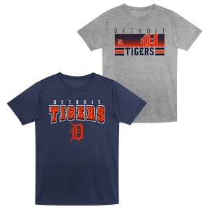 MLB Detroit Tigers Toddler Boys' 2pk Gray T-Shirt - 1 of 3