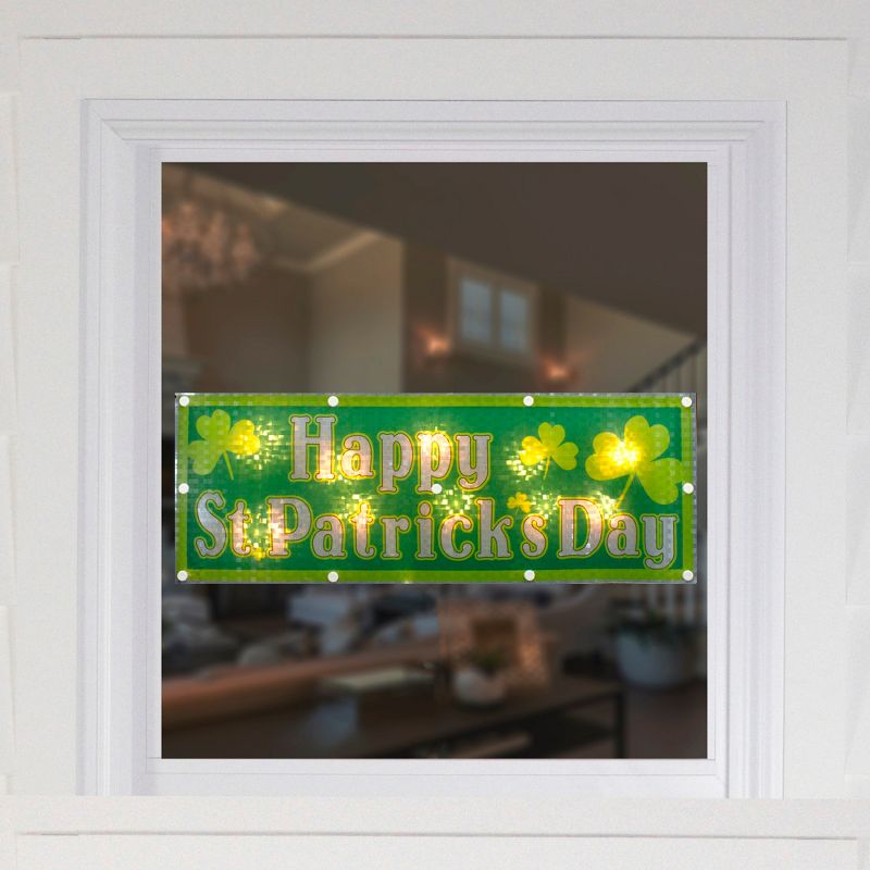 Northlight 17" Lighted Holographic Happy St.Patrick's Day Window Silhouette Decoration, 4 of 6