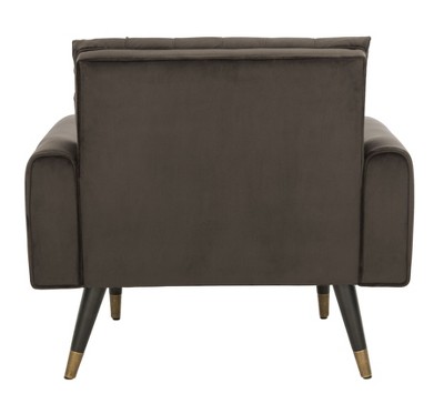 Shale Velvet Lawson Accent Chair with Black Wood Legs