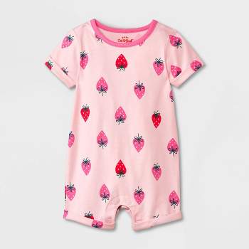 Baby Girls' Strawberry Short Sleeve Romper - Cat & Jack™ Pink