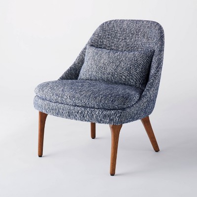 Burnsville Accent Chair with Pillow Textured Woven Navy/White - Threshold™