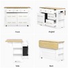Kitchen Island with 6 Drawers, Pull-Out Trash Can Storage, Rolling Kitchen Cart on 5 Wheels with Spice & Towel Racks - 2 of 4