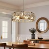 LNC Ethel 6-Lights 23.6" Modern Luxury Crystal Drum Chandelier for Dining Room, Gold/Black - 4 of 4
