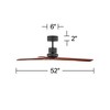 52" Casa Vieja Delta-Wing DC Rustic Farmhouse Indoor Outdoor Ceiling Fan with Remote Control Oil Rubbed Bronze Walnut Wood Damp Rated for Patio - 4 of 4