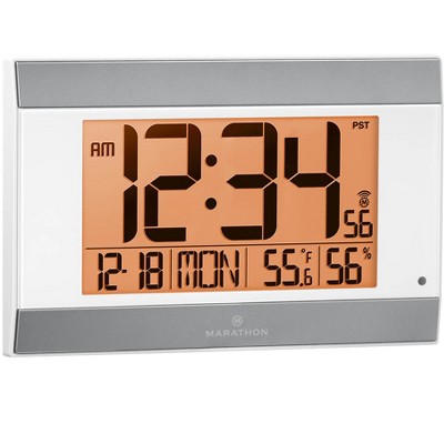 Marathon CL030062WD Slim-Jumbo Atomic Digital Wall Clock