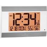 Marathon Atomic Digital Wall Clock With Auto-Night Light, Temperature & Humidity